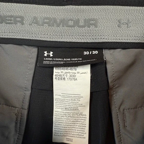 Under Armour Matchplay Mens Black Loose Golf Pants Size 30x30 - Picture 6 of 10